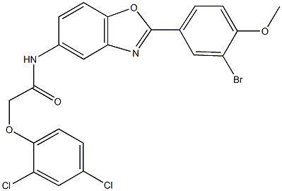 N-[2-(3-bromo-4-methoxyphenyl)-1,3-benzoxazol-5-yl]-2-(2,4-dichlorophenoxy)acetamide 结构式