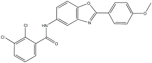 2,3-dichloro-N-[2-(4-methoxyphenyl)-1,3-benzoxazol-5-yl]benzamide 结构式
