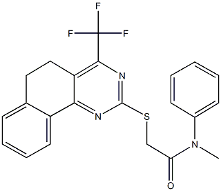 N-methyl-N-phenyl-2-{[4-(trifluoromethyl)-5,6-dihydrobenzo[h]quinazolin-2-yl]sulfanyl}acetamide 结构式