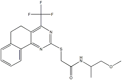 N-(2-methoxy-1-methylethyl)-2-{[4-(trifluoromethyl)-5,6-dihydrobenzo[h]quinazolin-2-yl]sulfanyl}acetamide 结构式