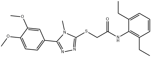 N-(2,6-diethylphenyl)-2-{[5-(3,4-dimethoxyphenyl)-4-methyl-4H-1,2,4-triazol-3-yl]sulfanyl}acetamide 结构式