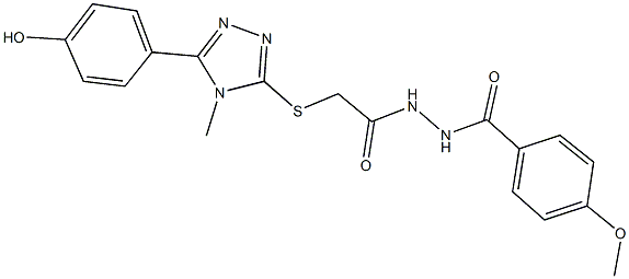 2-{[5-(4-hydroxyphenyl)-4-methyl-4H-1,2,4-triazol-3-yl]sulfanyl}-N'-(4-methoxybenzoyl)acetohydrazide 结构式