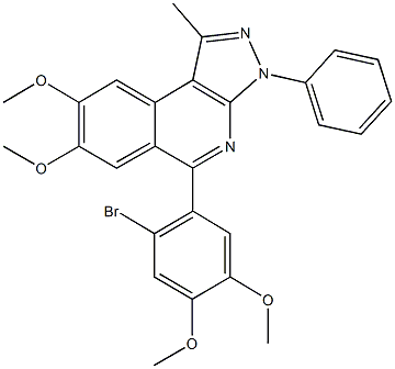 5-(2-bromo-4,5-dimethoxyphenyl)-7,8-dimethoxy-1-methyl-3-phenyl-3H-pyrazolo[3,4-c]isoquinoline 结构式