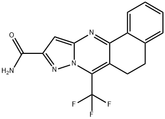 7-(trifluoromethyl)-5,6-dihydrobenzo[h]pyrazolo[5,1-b]quinazoline-10-carboxamide 结构式