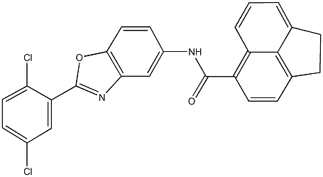 N-[2-(2,5-dichlorophenyl)-1,3-benzoxazol-5-yl]-1,2-dihydro-5-acenaphthylenecarboxamide 结构式