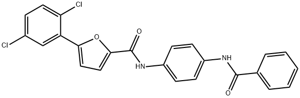 N-[4-(benzoylamino)phenyl]-5-(2,5-dichlorophenyl)-2-furamide 结构式