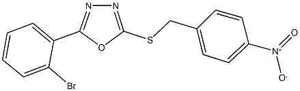 2-(2-bromophenyl)-5-({4-nitrobenzyl}sulfanyl)-1,3,4-oxadiazole 结构式