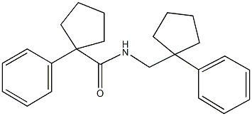 1-phenyl-N-[(1-phenylcyclopentyl)methyl]cyclopentanecarboxamide 结构式