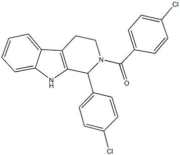 2-(4-chlorobenzoyl)-1-(4-chlorophenyl)-2,3,4,9-tetrahydro-1H-beta-carboline 结构式