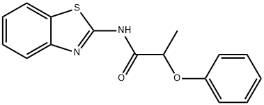 N-(1,3-benzothiazol-2-yl)-2-phenoxypropanamide 结构式