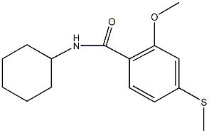 N-cyclohexyl-2-methoxy-4-(methylsulfanyl)benzamide 结构式