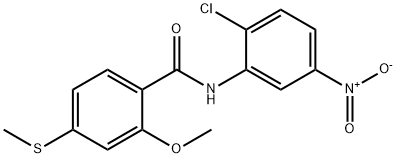 N-{2-chloro-5-nitrophenyl}-2-methoxy-4-(methylsulfanyl)benzamide 结构式