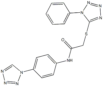 2-[(1-phenyl-1H-tetraazol-5-yl)sulfanyl]-N-[4-(1H-tetraazol-1-yl)phenyl]acetamide 结构式