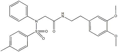 N-[2-(3,4-dimethoxyphenyl)ethyl]-2-{[(4-methylphenyl)sulfonyl]anilino}acetamide 结构式