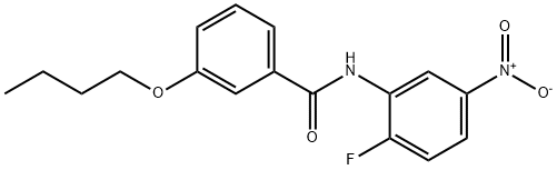 3-butoxy-N-{2-fluoro-5-nitrophenyl}benzamide 结构式