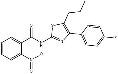 N-[4-(4-fluorophenyl)-5-propyl-1,3-thiazol-2-yl]-2-nitrobenzamide 结构式