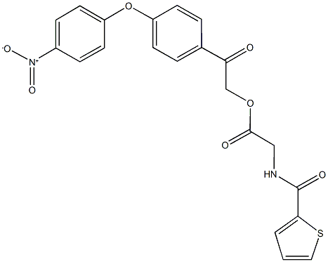 2-(4-{4-nitrophenoxy}phenyl)-2-oxoethyl [(2-thienylcarbonyl)amino]acetate 结构式