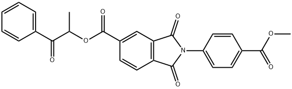 1-methyl-2-oxo-2-phenylethyl 2-[4-(methoxycarbonyl)phenyl]-1,3-dioxo-5-isoindolinecarboxylate 结构式