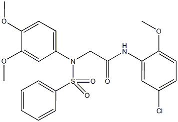 N-(5-chloro-2-methoxyphenyl)-2-[3,4-dimethoxy(phenylsulfonyl)anilino]acetamide 结构式