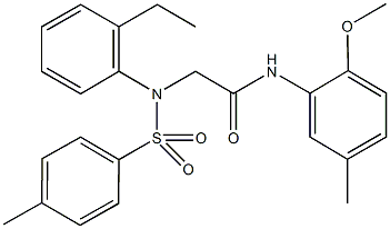 2-{2-ethyl[(4-methylphenyl)sulfonyl]anilino}-N-(2-methoxy-5-methylphenyl)acetamide 结构式