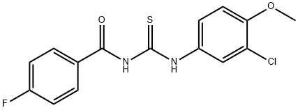 N-(3-chloro-4-methoxyphenyl)-N'-(4-fluorobenzoyl)thiourea 结构式