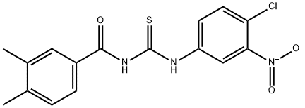 N-{4-chloro-3-nitrophenyl}-N'-(3,4-dimethylbenzoyl)thiourea 结构式