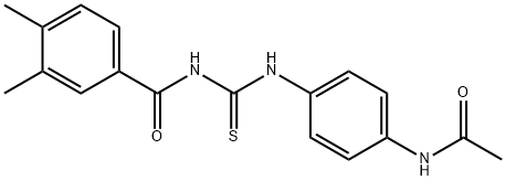 N-[4-({[(3,4-dimethylbenzoyl)amino]carbothioyl}amino)phenyl]acetamide 结构式
