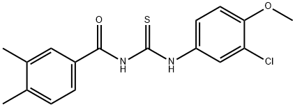 N-(3-chloro-4-methoxyphenyl)-N'-(3,4-dimethylbenzoyl)thiourea 结构式