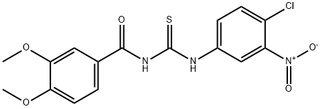 N-{4-chloro-3-nitrophenyl}-N'-(3,4-dimethoxybenzoyl)thiourea 结构式