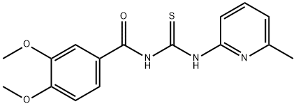 N-(3,4-dimethoxybenzoyl)-N'-(6-methyl-2-pyridinyl)thiourea 结构式