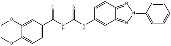 N-(3,4-dimethoxybenzoyl)-N'-(2-phenyl-2H-1,2,3-benzotriazol-5-yl)thiourea 结构式