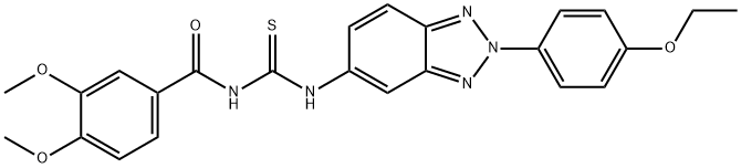 N-(3,4-dimethoxybenzoyl)-N'-[2-(4-ethoxyphenyl)-2H-1,2,3-benzotriazol-5-yl]thiourea 结构式