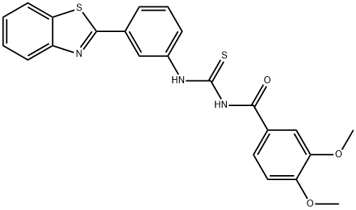 N-[3-(1,3-benzothiazol-2-yl)phenyl]-N'-(3,4-dimethoxybenzoyl)thiourea 结构式