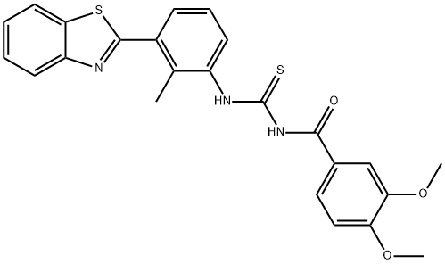 N-[3-(1,3-benzothiazol-2-yl)-2-methylphenyl]-N'-(3,4-dimethoxybenzoyl)thiourea 结构式