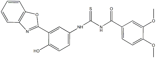 N-[3-(1,3-benzoxazol-2-yl)-4-hydroxyphenyl]-N'-(3,4-dimethoxybenzoyl)thiourea 结构式