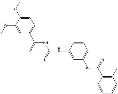 N-[3-({[(3,4-dimethoxybenzoyl)amino]carbothioyl}amino)phenyl]-2-methylbenzamide 结构式