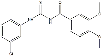 N-(3-chlorophenyl)-N'-(3,4-dimethoxybenzoyl)thiourea 结构式
