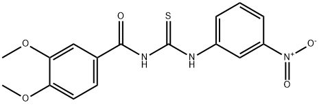 N-(3,4-dimethoxybenzoyl)-N'-{3-nitrophenyl}thiourea 结构式