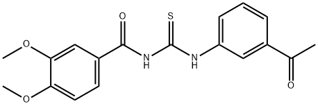 N-(3-acetylphenyl)-N'-(3,4-dimethoxybenzoyl)thiourea 结构式