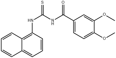 N-(3,4-dimethoxybenzoyl)-N'-(1-naphthyl)thiourea 结构式