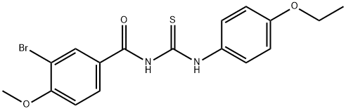 N-(3-bromo-4-methoxybenzoyl)-N'-(4-ethoxyphenyl)thiourea 结构式