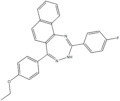 ethyl 4-[2-(4-fluorophenyl)-3H-naphtho[1,2-e][1,2,4]triazepin-5-yl]phenyl ether 结构式