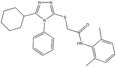 2-[(5-cyclohexyl-4-phenyl-4H-1,2,4-triazol-3-yl)sulfanyl]-N-(2,6-dimethylphenyl)acetamide 结构式