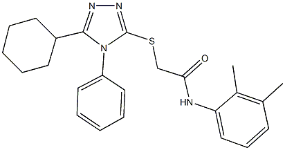 2-[(5-cyclohexyl-4-phenyl-4H-1,2,4-triazol-3-yl)sulfanyl]-N-(2,3-dimethylphenyl)acetamide 结构式