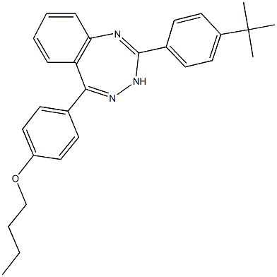 butyl 4-[2-(4-tert-butylphenyl)-3H-1,3,4-benzotriazepin-5-yl]phenyl ether 结构式