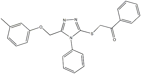 2-({5-[(3-methylphenoxy)methyl]-4-phenyl-4H-1,2,4-triazol-3-yl}sulfanyl)-1-phenylethanone 结构式