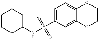 N-cyclohexyl-2,3-dihydro-1,4-benzodioxine-6-sulfonamide 结构式