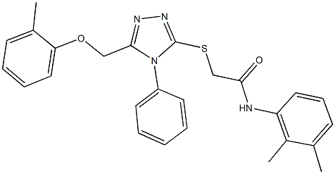 N-(2,3-dimethylphenyl)-2-({5-[(2-methylphenoxy)methyl]-4-phenyl-4H-1,2,4-triazol-3-yl}sulfanyl)acetamide 结构式