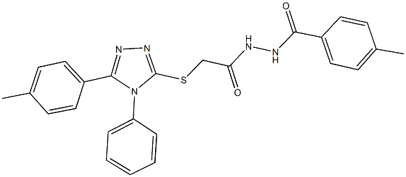 N'-(4-methylbenzoyl)-2-{[5-(4-methylphenyl)-4-phenyl-4H-1,2,4-triazol-3-yl]sulfanyl}acetohydrazide 结构式