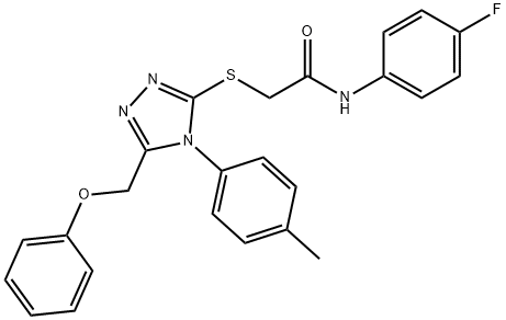 N-(4-fluorophenyl)-2-{[4-(4-methylphenyl)-5-(phenoxymethyl)-4H-1,2,4-triazol-3-yl]sulfanyl}acetamide 结构式
